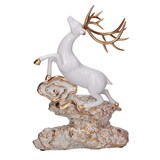 thumbnail of Vacchetti Renna in resina su rocce oro e bianco cm20x7,5h27,5