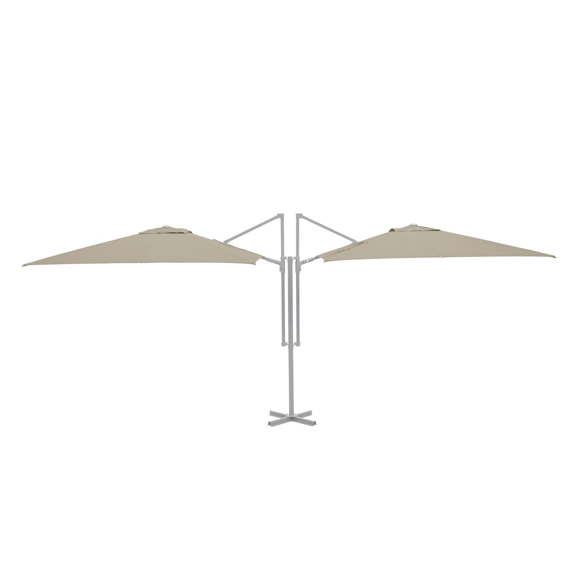 METRO PROFESSIONAL Ombrellone doppio quadrato, acciaio, 2.5 x 2.5 m, idrorepellente, beige/platino