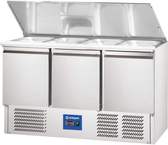 Starline Saladette, 3-türig, GN 1/1, Aufnahme 4x GN 1/1, 1365x700x875 mm (BxTxH)