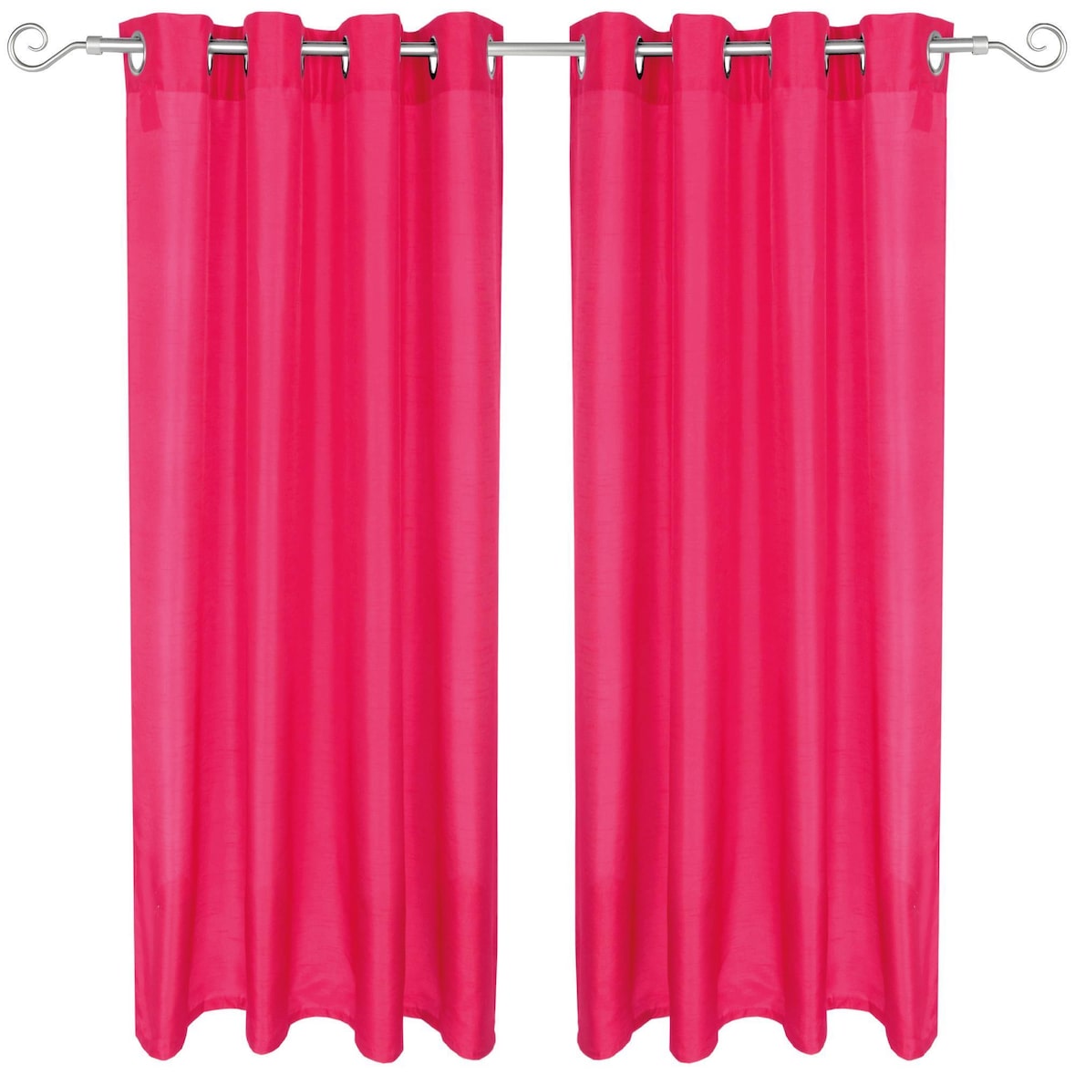 2er Pack Gardine Blickdicht Alessia mit Ösen 140x145cm pink