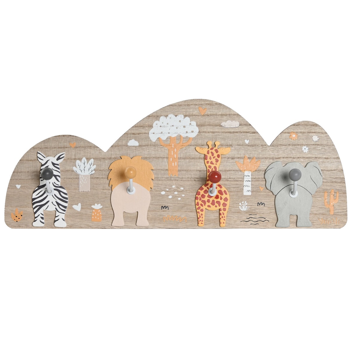 perchero mdf metal 40x5x15 4 perchas natural