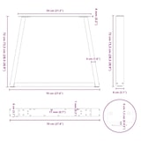 thumbnail of vidaXL Esstisch Beine V-Form 3 Stück Schwarz 70x(72-73,3) cm Stahl
