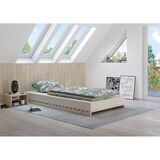 thumbnail of Niederflurbett metallfrei 100x200 Futon metallfreier Lattenrost, Fichte unbehandelt V-60.97-10 mit Matratze