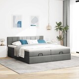 thumbnail of vidaXL Ottoman-Bett mit Matratzen & LEDs Dunkelgrau 180x200 cm Stoff