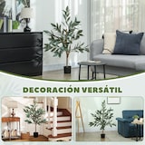 thumbnail of HOMCOM árbol artificial de laurel 120 cm planta artificial decorativa grande decoración para hogar oficina balcón dormitorio verde