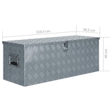 thumbnail of DELUKE® Aluminiumbox mit Deckel - Abschließbar Alubox Deichselbox Alu Anhängerbox Werkzeugkiste Metall Transportbox Metallkiste 110,5x38,5x40cm Silber
