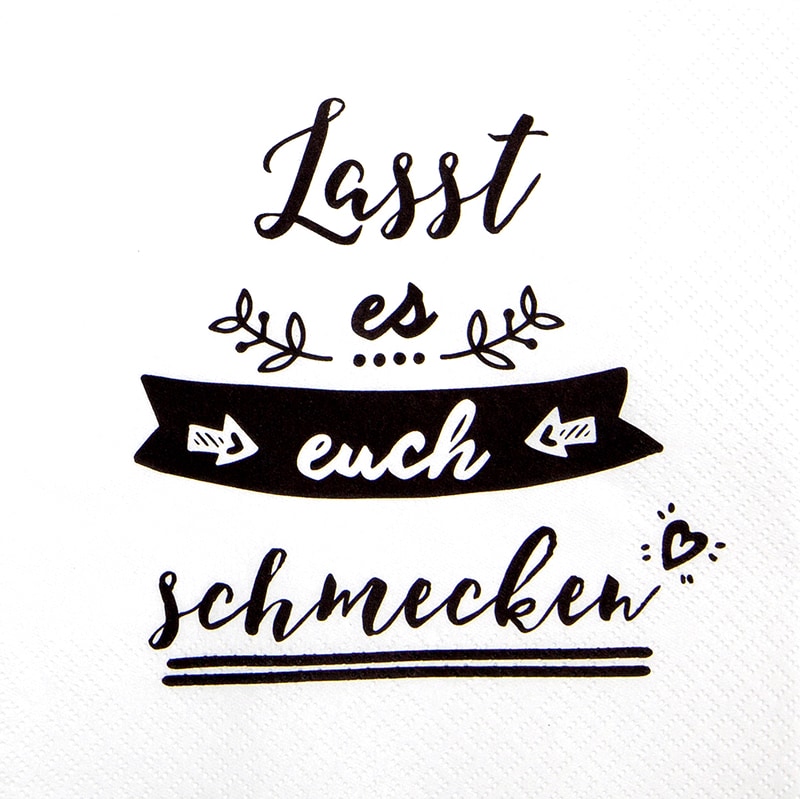 Home Fashion, Schmecken lassen, Lunch-Servietten aufgefaltetes Maß 33 cm x 33 cm, im Viertelfalz, 20 Stück pro Pack