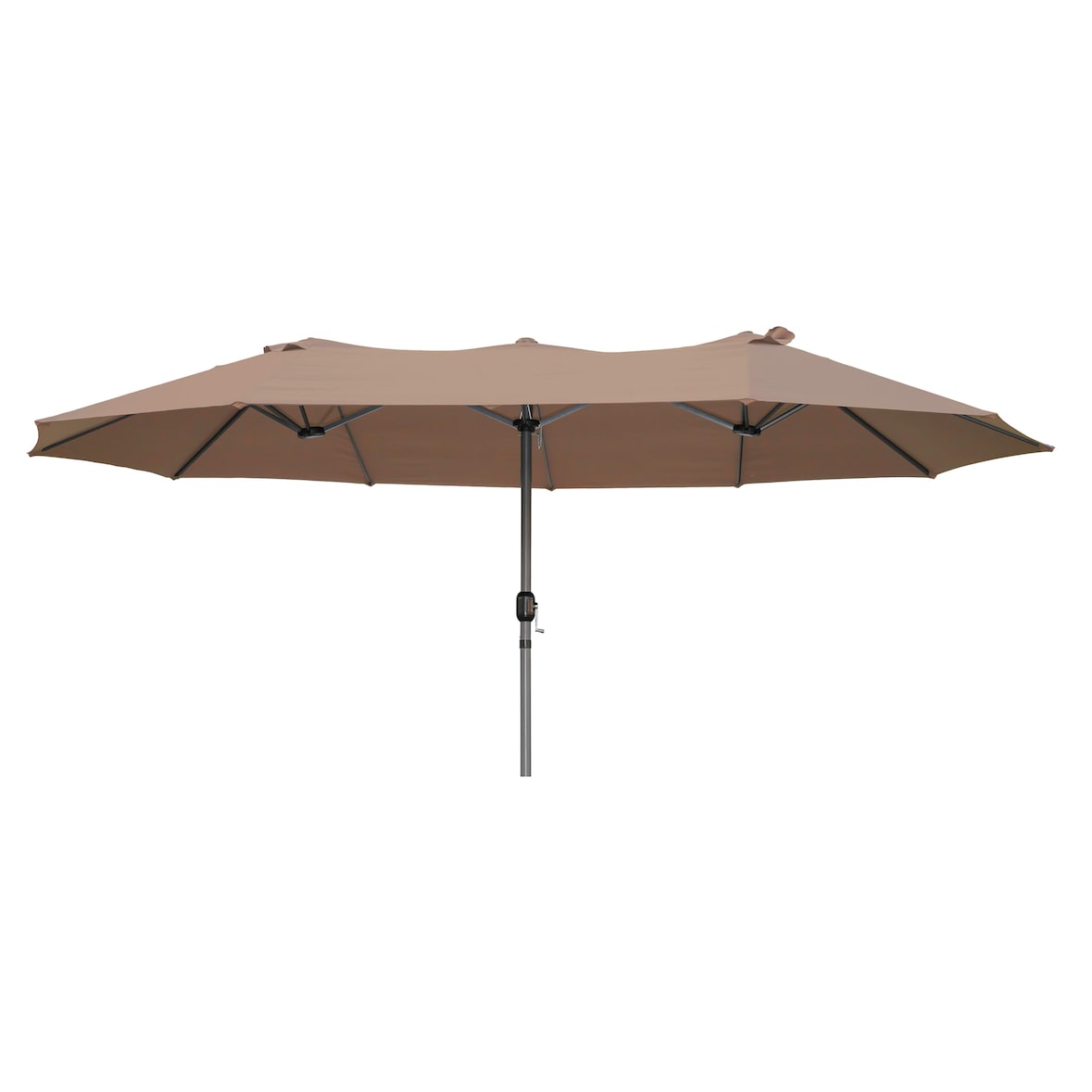 Doppel-Sonnenschirm WINDA Hellbraun Polyester Gartenschirm Balkonschirm UV-Schutz