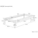 thumbnail of Weißes Futonbett ohne Kopfteil Kiefer massiv 90x200 mit Matratze und Rollrost 60.35-09WM