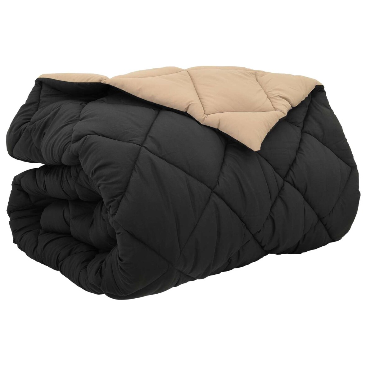 vidaXL Winterbettdecke Schwarz und Taupe 220 x 240 cm Mikrofaser