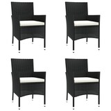thumbnail of vidaXL 5-tlg. Garten-Bistro-Set mit Kissen Schwarz Poly Rattan