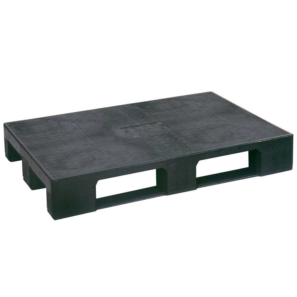 Schwerlastpalette mit 3 Kufen, LxBxH 1200 x 800 x 150 mm, schwarz, ohne Sicherungsrand