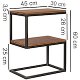 thumbnail of Beistelltisch AKOLA S-Form Massiv-Holz Sheesham / Metall 45 x 60 x 30 cm, Design Wohnzimmertisch Landhaus-Stil, Anstelltisch Ablagetisch