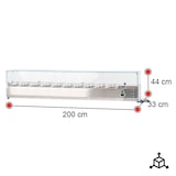thumbnail of Romux® Kühlvitrinen für Tapas 200x33x44 cm aus Edelstahl und Glashaube mit 10 Becken GN 1/4 | Gekühlte Vitrine mit digitalem Dixell-Thermostat