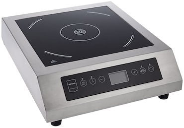 METRO Professional inductiekookplaat XL GIC3140, RVS, 39 x 49 x 13,3 cm, max. diameter 32 cm, led-weergave, temperatuurbereik: 60 - 240 °C, zilver