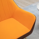 thumbnail of HOMCOM butaca de salón sillón de salón tapizado en cuero Sintético y terciopelo con reposabrazos patas doradas y marco de acero carga 120 kg gris