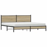 thumbnail of vidaXL Metallbett ohne Matratze Sonoma-Eiche 200x200 cm