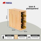 thumbnail of PROREGAL Modulares Weinregal VINCELLAR MOD | HxBxT 30x12x30cm | Schmal Modul für 3 Flaschen | Massives Kiefernholz | Natur | Flaschenregal