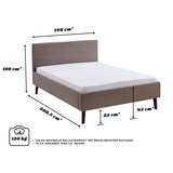 thumbnail of Polsterbett mit Matratze und Lattenrahmen 140x200 Bettgestell Bett Doppelbett mit Kopfteil Taupe Made in Germany