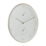 thumbnail of WellHome - Relógio de parede de alumínio com detalhes dourados, termômetro e higrômetro 34,5x27,1 cm