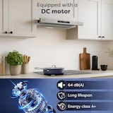 thumbnail of CIARRA Hotte Tiroir Téléscopique A+ 580 m³/h Max. 60 cm Hotte Aspirante Integrée Éclairage LED - Evacuation ou Recyclage VM6909AS