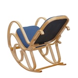 thumbnail of Décoshop26 - Fauteuil à bascule rocking chair en bois clair assise en tissu bleu M10_005506