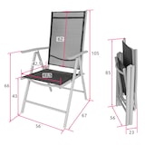 thumbnail of tectake Aluminium tuinstoelen inklapbaar - zilver, Set van 2 - 401631