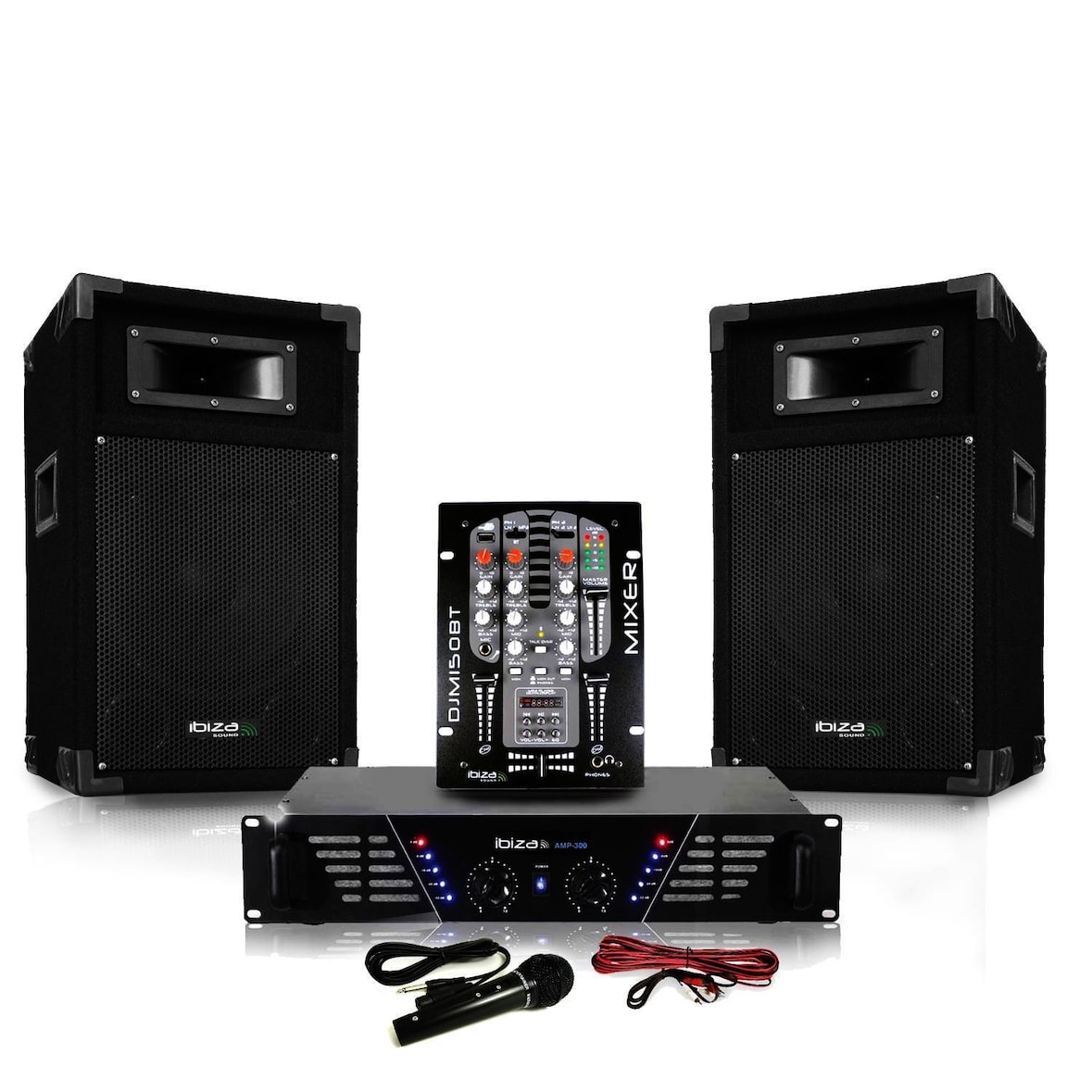 Pack Sono DJM300-BT ampli + HP 500W Table de mix avec USB Bluetooth