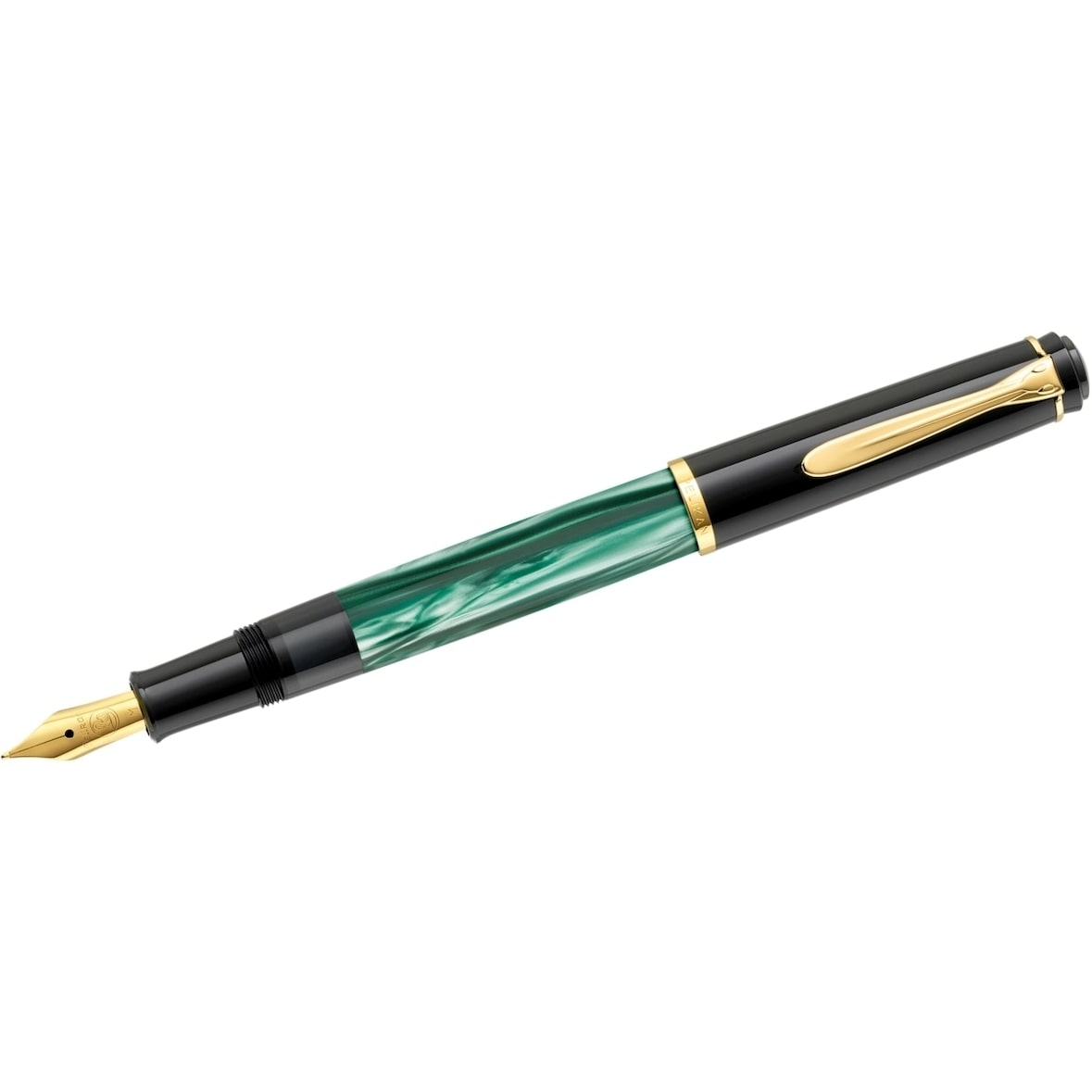 Kolbenfüllhalter Classic M200 Feder EF grün-marmoriert