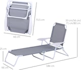 thumbnail of Outsunny Tumbona Reclinable y Plegable de Jardín con Respaldo Ajustable en 4 Posiciones Marco de Metal Texteline Transpirable 160x66x80 cm Gris