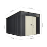 thumbnail of Wasabi - Caseta Jardín Exterior 7,6m2 Stark - Tragaluz de Policarbonato - Gris Antracita y Beige - Puerta Corredera Doble - Techo Inclinado