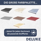 thumbnail of DELUKE® Markisenbespannung Markisenstoff Wasserabweisend Reißfest Blau-Weiß, für 400x350cm Rahmen Markise mit Volant Markisen Ersatzstoff Markisentuch