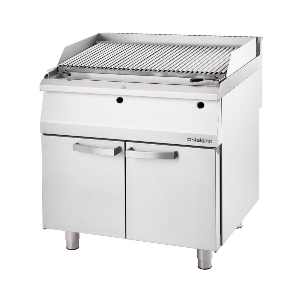 Stalgast Gas-Lavastein-Grill als Standgerät, Serie 700 ND mit V-Rost, 800x700x850 mm
