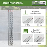 thumbnail of TRUTZHOLM 1x Auffahrrampe klappbar 228 cm Traglast 340 kg Alu grau gelocht Rampen Motorradrampe