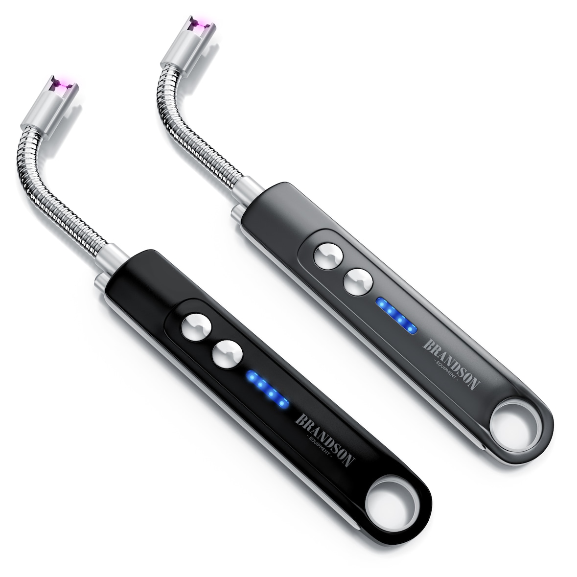 Brandson Feuerzeug elektrisch, Lichtbogen Stabfeuerzeug USB aufladbar (2-St), Kerzenanzünder für Küche, Kerzen, Gasherde, Grill, Kamin