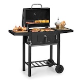 thumbnail of Meat Machine Holzkohlegrill BBQ 45x32,5cm Thermometer Bodenrollen Schwarz