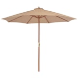 thumbnail of vidaXL Parasol met houten paal 300 cm Taupe