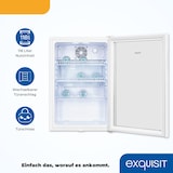 thumbnail of Exquisit Glastürkühlschrank GKS120-GT-160C weiss | Nutzinhalt: 118 L | Türschloss | 3 Gitterablagen | Umluftventilator | Standgerät