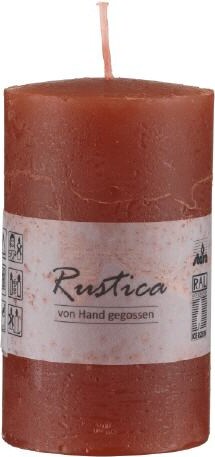 Rustikale durchgefärbte Kerze Weihnachtsrot, 80 x 60 mm, Stumpenkerze, rußarm, tropffrei, RAL Kerzengüte Qualität