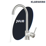 thumbnail of JULIE | Niederdruck Edelstahl Küchenarmatur Silber gebürstet | Schlichter Gastro Wasserhahn für Boiler 3 Anschlüsse | Mischbatterie Küche