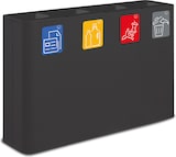 thumbnail of Stil Casa PURE sistema di raccolta rifiuti, acciaio verniciato, 120,2 x 30,2 x h. 82,5 cm, 240 L a quattro scompartimenti da 60 L ciascuno, nero.