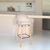 thumbnail of Conjunto de 2 bancos de bar em veludo Grant creme