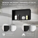thumbnail of LuxeBath Wandnische Edelstahl 60 × 30 × 10 cm Schwarz – Randlose Duschnische, befliesbares Einbauregal, Duschablage für Badutensilien, Wandregal Bad