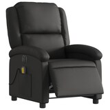 thumbnail of Décoshop26 - Fauteuil de relaxation TV fonction massage inclinable électrique en cuir véritable noir DEC027207