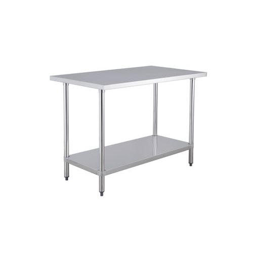 METRO Professional Mesa de trabalho GWTS4147, aço inoxidável, 140 x 70 x 85 cm, prateado