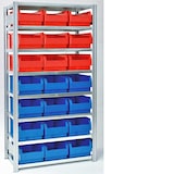 thumbnail of PROREGAL Sichtlagerkastenregal | Grundregal | HxBxT 200x87x40cm | 8 Ebenen | Fachlast 150kg | inkl. 21 Sichtlagerkästen | Verzinkt