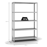 thumbnail of PROREGAL Fachbodenregal Schraubsystem | Grundregal | HxBxT 200x130x40cm | 5 Ebenen | Fachlast 200 kg | Beidseitig nutzbar | Verzinkt