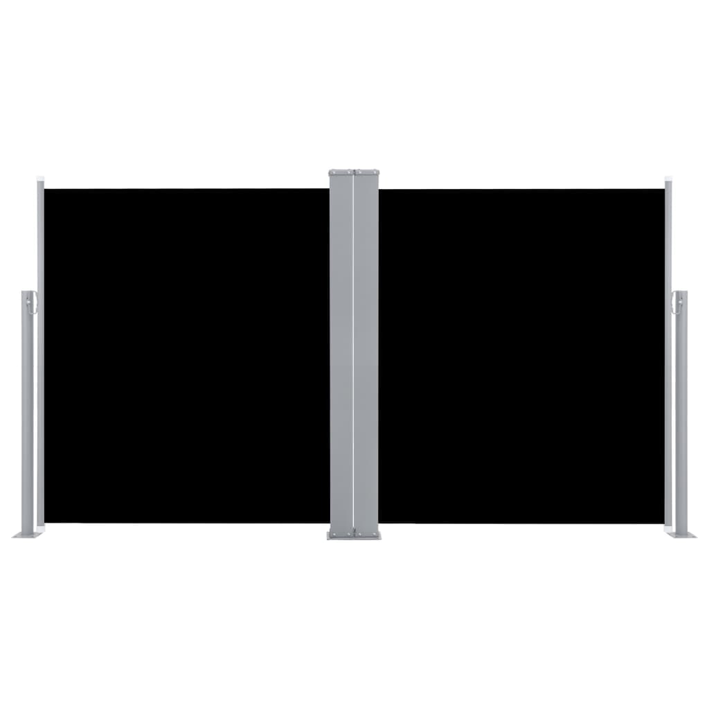 Helloshop26 - Ausziehbare Seitenmarkise/Sichtschutz für Terrasse Garten Balkon schwarze Sichtschutzwand 140 x 600 cm 02_0007433