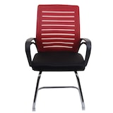 thumbnail of 2er-Set Konferenzstuhl HWC-K51, Besucherstuhl Freischwinger, 150kg belastbar Stoff/Textil ~ rot