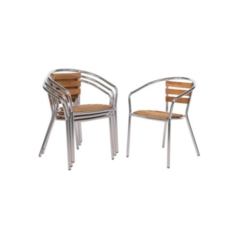 Fauteuils en frêne et aluminium 730mm | Bolero - U421